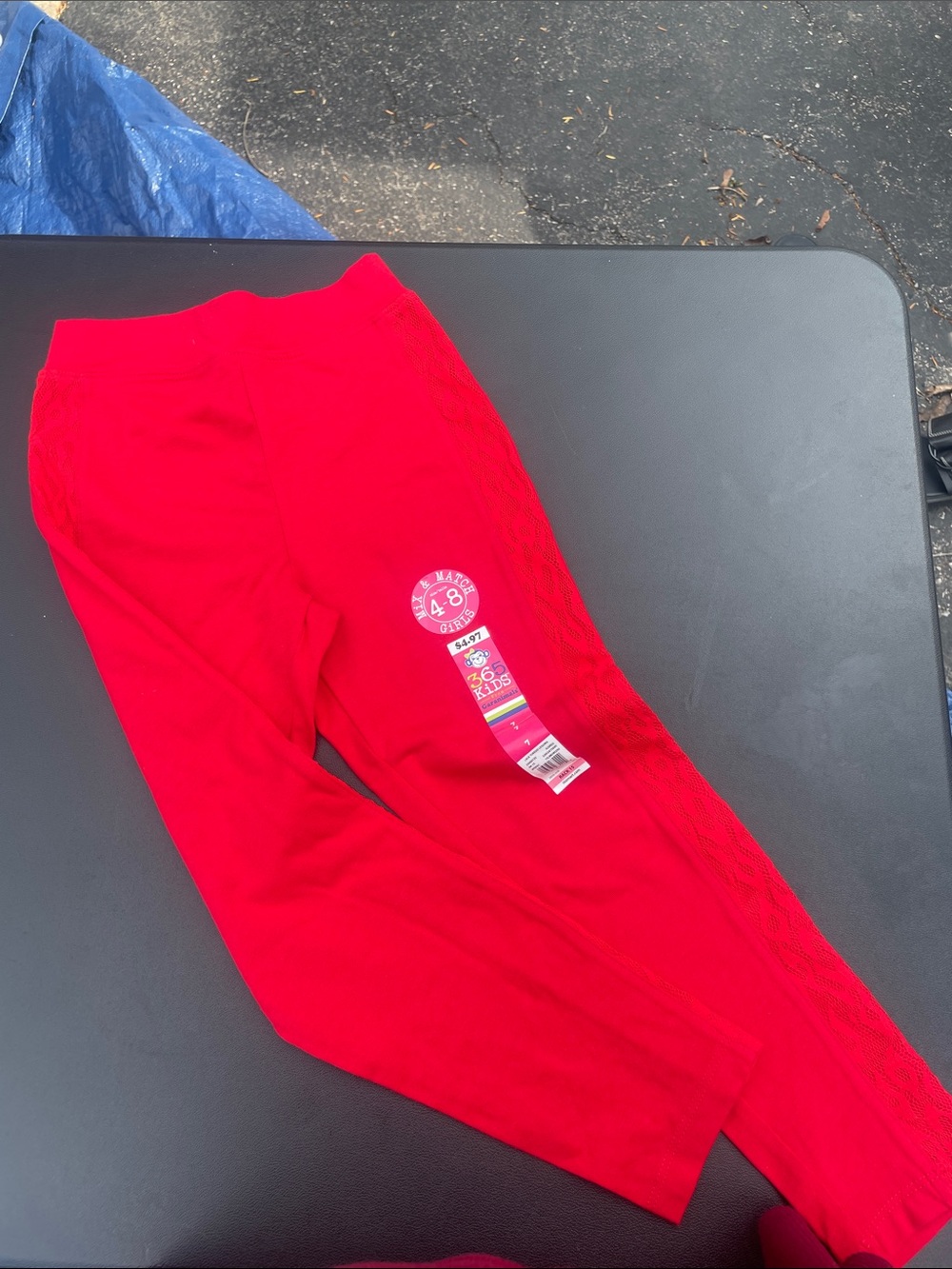Girls leggings Red Lace